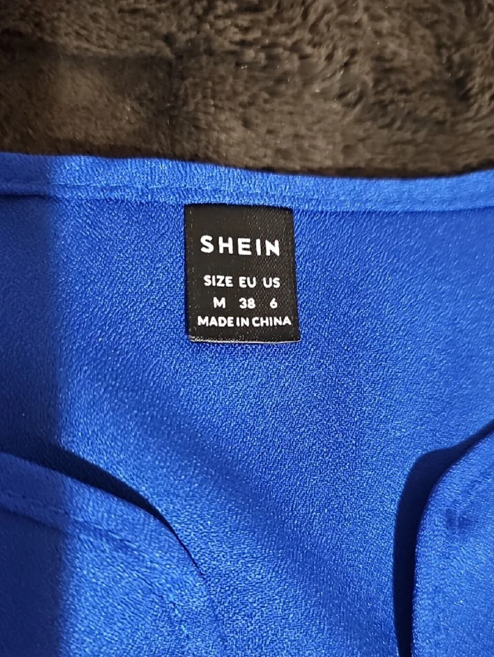 SHEIN Royal Blue Crop Tank & White Wide-Leg Floral Pants Set